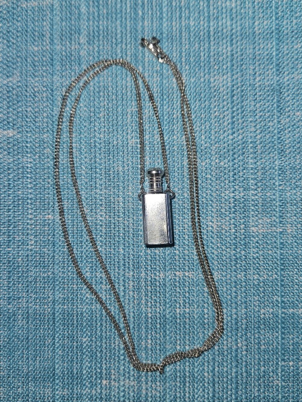 Estate 925 Sterling Silver Perfume Oil Canister Bottle Pendant Necklace